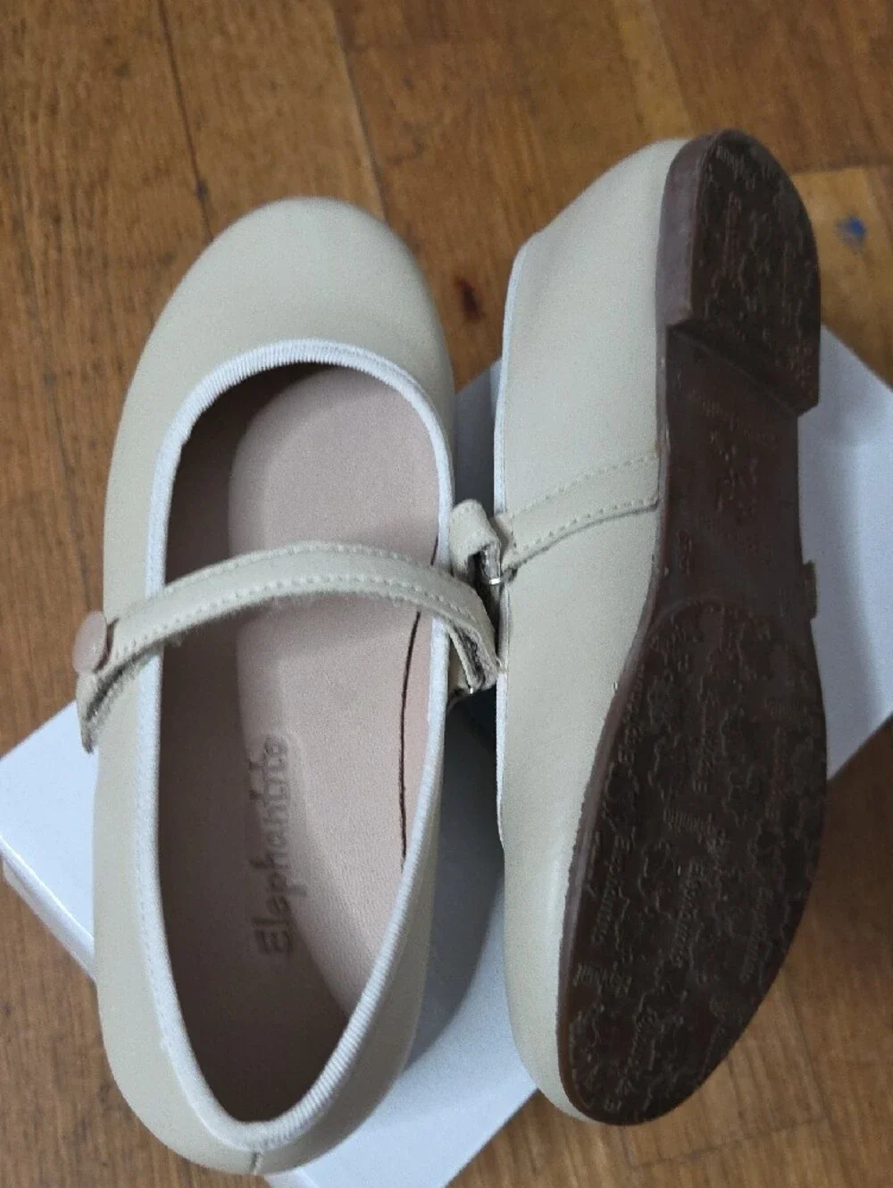 Elephantito | Girls Cream Mary Jane Shoes with Strap